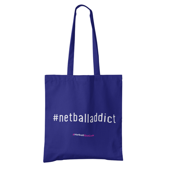 'Netball Addict' Shoulder Tote Bag-Bags-Netball Gifts-Royal Blue-Netball Gifts and Clothing