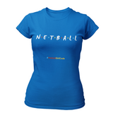 'Netball Friends' Fitness Women's T-Shirt-Clothing-Netball Gifts-XS-Sapphire Blue-Netball Gifts and Clothing