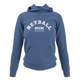 'Netball Mum' College Hoodie-Clothing-Netball Gifts-XS-Airforce Blue-Netball Gifts and Clothing
