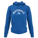 'Netball Varsity' College Hoodie in Plus Sizes-Clothing-Netball Gifts-UK 20-Sapphire Blue-Netball Gifts and Clothing