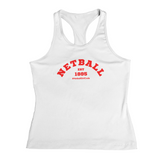 'Varsity Netball' Fitness Vest-Clothing-Netball Gifts-XS-White-Netball Gifts and Clothing