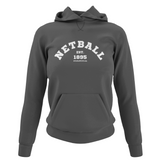 'Netball Varsity' College Hoodie in Plus Sizes-Clothing-Netball Gifts-UK 20-Charcoal Grey-Netball Gifts and Clothing