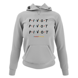 'Pivot Pivot Pivot' Netball College Hoodie-Netball Gifts-XS-Heather Grey-Netball Gifts and Clothing
