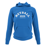 'Netball Mum' College Hoodie-Clothing-Netball Gifts-XS-Sapphire Blue-Netball Gifts and Clothing