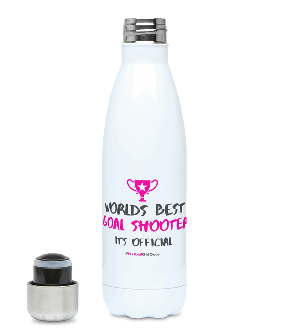 'World's Best Goal Shooter' Netball Water Bottle 500ml
