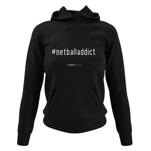 'Netball Addict' Netball College Hoodie-Clothing-Netball Gifts-Netball Gifts and Clothing