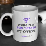 'World's Best Goal Shooter' 11oz Ceramic Netball Mug-Mugs & Drinkware-Netball Gifts-Netball Gifts and Clothing