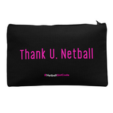 'Thank U Netball' Accessories Bag-Bags-Netball Gifts-Black-M-Netball Gifts and Clothing