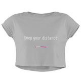 'Keep your Distance' Women's Crop T-Shirt-Clothing-Netball Gifts-XS-Heather Grey-Netball Gifts and Clothing
