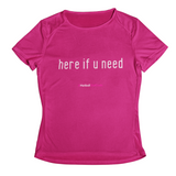 'Here if U Need' Kids Performance Netball T-Shirt-Clothing-Netball Gifts-3-4-Hot Pink-Netball Gifts and Clothing