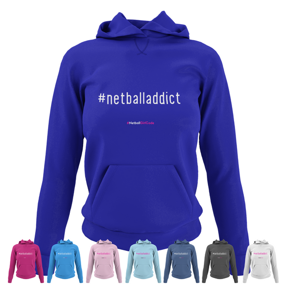 'Netball Addict' Netball College Hoodie-Clothing-Netball Gifts-Netball Gifts and Clothing