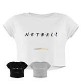 'Netball Friends' Women's Crop T-Shirt-Clothing-Netball Gifts-Netball Gifts and Clothing