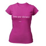 'Keep Your Distance' Fitness Women's T-Shirt-Clothing-Netball Gifts-XS-Hot Pink-Netball Gifts and Clothing