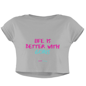 'Life is Better with Goals' Women's Crop T-Shirt-Clothing-Netball Gifts-Netball Gifts and Clothing