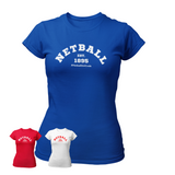 'Netball Varsity' Fitness Women's T-Shirt-Clothing-Netball Gifts-Netball Gifts and Clothing