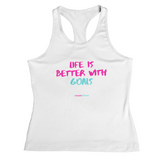'Life is Better with Goals' Fitness Vest-Clothing-Netball Gifts-XS-White-Netball Gifts and Clothing