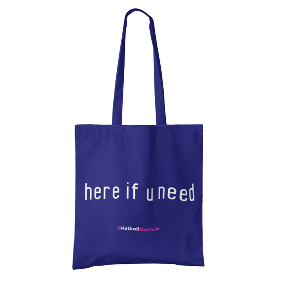 'Here if U Need' Shoulder Tote Bag-Bags-Netball Gifts-Royal Blue-Netball Gifts and Clothing