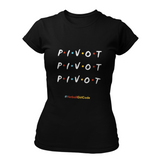 'Pivot Pivot Pivot' Fitness Women's T-Shirt-Clothing-Netball Gifts-XS-Black-Netball Gifts and Clothing