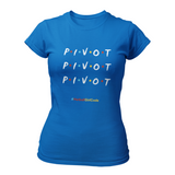 'Pivot Pivot Pivot' Fitness Women's T-Shirt-Clothing-Netball Gifts-XS-Sapphire Blue-Netball Gifts and Clothing