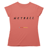 'Netball Friends' Kids T-Shirt-Clothing-Netball Gifts-Age 3-4-Coral-Netball Gifts and Clothing
