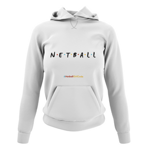 'Netball Friends' College Hoodie in Plus Sizes-Clothing-Netball Gifts-Netball Gifts and Clothing