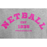 'Netball Varsity' Cropped College Hoodie-Clothing-Netball Gifts-XXS-Pink Writing-Netball Gifts and Clothing