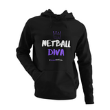 'Netball Diva' Kids Hoodie-Clothing-Netball Gifts-Black-Age 3-4-Netball Gifts and Clothing
