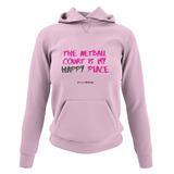 'The Netball Court is my Happy Place' Netball College Hoodie-Clothing-Netball Gifts-XS-Light Pink-Netball Gifts and Clothing