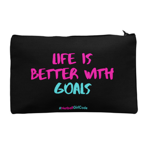 'Life is Better with Goals' Accessories Bag-Bags-Netball Gifts-Netball Gifts and Clothing