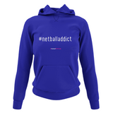 'Netball Addict' Netball College Hoodie-Clothing-Netball Gifts-XS-Royal Blue-Netball Gifts and Clothing