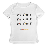 'Pivot Pivot Pivot' Kids Performance Netball T-Shirt-Clothing-Netball Gifts-3-4-White-Netball Gifts and Clothing
