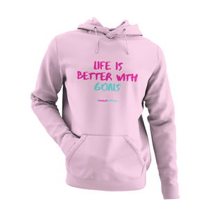 'Life is Better with Goals' Kids Hoodie-Clothing-Netball Gifts-Netball Gifts and Clothing