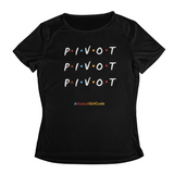 'Pivot Pivot Pivot' Kids Performance Netball T-Shirt-Clothing-Netball Gifts-3-4-Black-Netball Gifts and Clothing