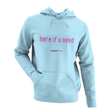'Here if U Need' Kids Netball Hoodie-Clothing-Netball Gifts-Sky Blue-Age 3-4-Netball Gifts and Clothing