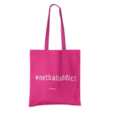 'Netball Addict' Shoulder Tote Bag-Bags-Netball Gifts-Fuchsia-Netball Gifts and Clothing