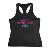 'Life is Better with Goals' Kids Performance Netball Vest-Clothing-Netball Gifts-3-4-Black-Netball Gifts and Clothing