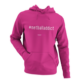 'Netball Addict' Kids Netball Hoodie-Clothing-Netball Gifts-Hot Pink-Age 3-4-Netball Gifts and Clothing