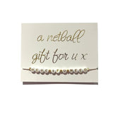 'Here if U Need' Handmade Bracelet for Netballers-Accessories-Netball Gifts-Gold and White-One Size-Netball Gifts and Clothing