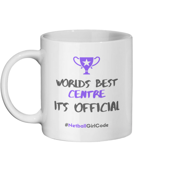 'World's Best Centre' 11oz Ceramic Netball Mug-Mugs & Drinkware-Netball Gifts-Netball Gifts and Clothing