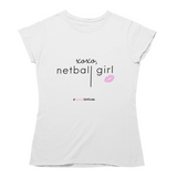 'xoxo Netball Girl' Women's T-Shirt-Clothing-Netball Gifts-S-White-Netball Gifts and Clothing