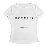 'Netball Friends' Kids Performance Netball T-Shirt-Clothing-Netball Gifts-3-4-White-Netball Gifts and Clothing
