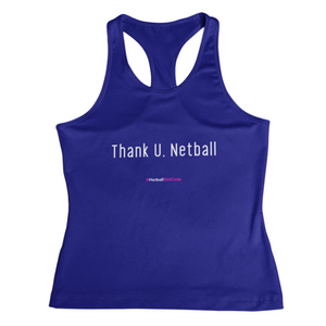 'Thank U, Netball' Fitness Vest-Clothing-Netball Gifts-Netball Gifts and Clothing