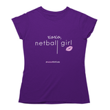 'xoxo Netball Girl' Women's T-Shirt Dark-Clothing-Netball Gifts-S-Dark Purple-Netball Gifts and Clothing