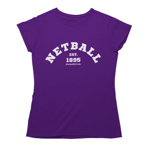 'Netball Varsity' Women's T-Shirt Dark-Clothing-Netball Gifts-Netball Gifts and Clothing