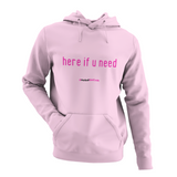 'Here if U Need' Kids Netball Hoodie-Clothing-Netball Gifts-Light Pink-Age 3-4-Netball Gifts and Clothing