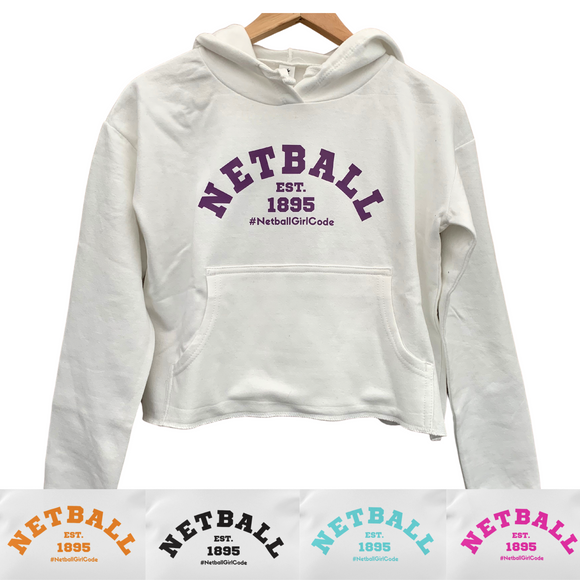 'Netball Varsity' Cropped College Hoodie-Clothing-Netball Gifts-Netball Gifts and Clothing
