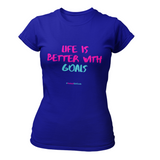 'Life is Better with Goals' Fitness Women's T-Shirt in Plus Sizes-Clothing-Netball Gifts-UK 20-Royal Blue-Netball Gifts and Clothing