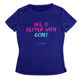 'Life is Better with Goals' Kids Performance Netball T-Shirt-Clothing-Netball Gifts-3-4-Royal Blue-Netball Gifts and Clothing