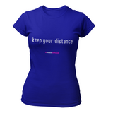 'Keep Your Distance' Fitness Women's T-Shirt-Clothing-Netball Gifts-XS-Royal Blue-Netball Gifts and Clothing