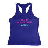 'Life is Better with Goals' Fitness Vest-Clothing-Netball Gifts-XS-Royal Blue-Netball Gifts and Clothing